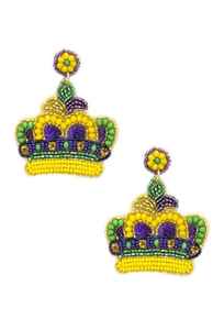 ต่างหูลูกปัดรูปผีเสื้อสำหรับผู้หญิง Mardi Gras จากอินเดีย - Product Image 2