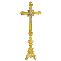 Crucifix d'autel en laiton orné-CF1010
