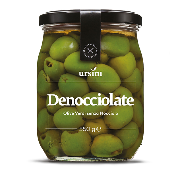 Italian Pitted green olives 500 g for restaurants