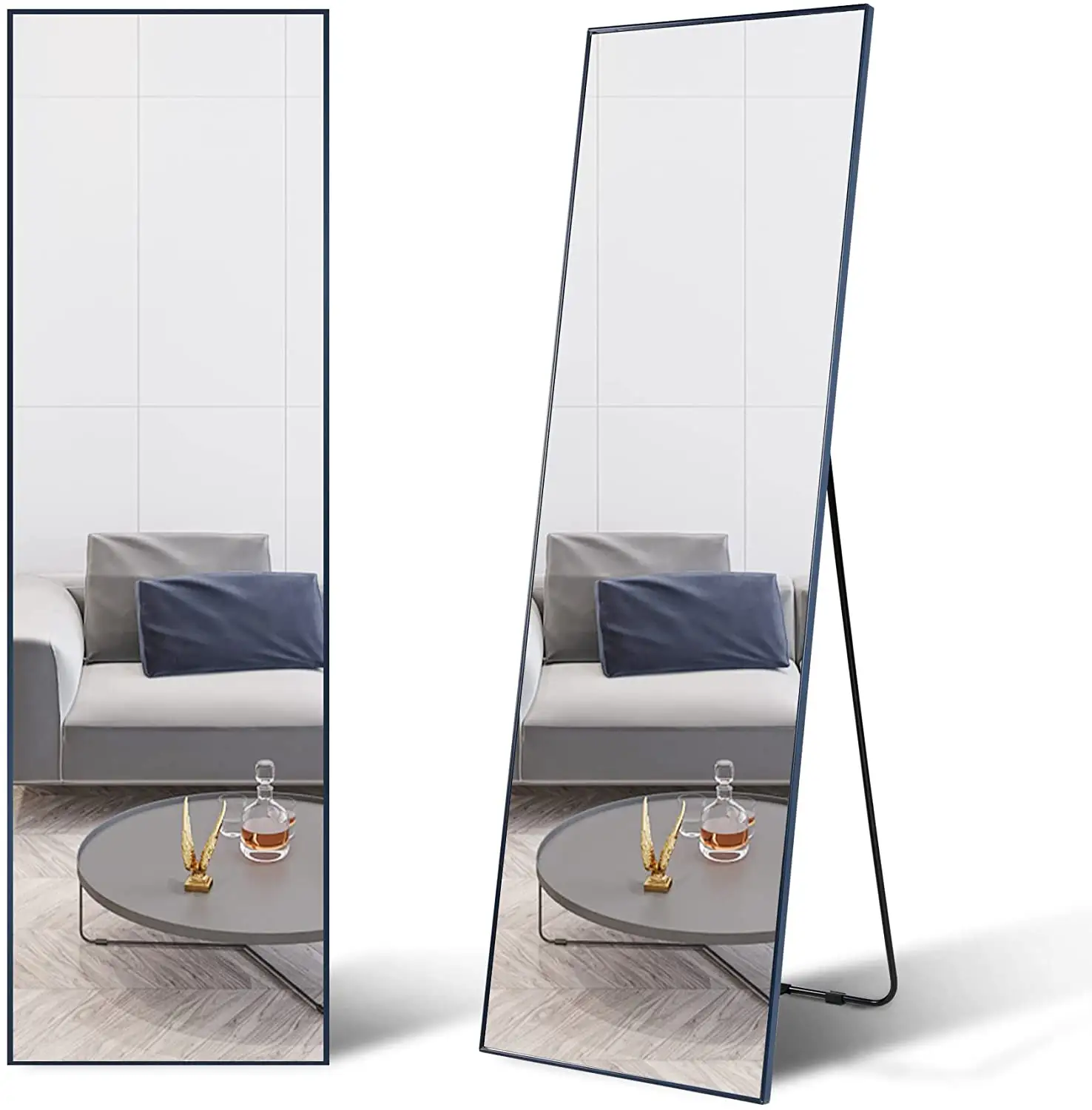 Full-length mirror aluminum alloy frame household Long Retangular adjustable dressing wall mirror