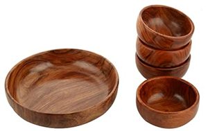 Bol en bois rustique de haute qualité 100%, en bois de teck véritable pour la salade ou les fruits par l'artisanat pour petite taille et vente - Product Image 4