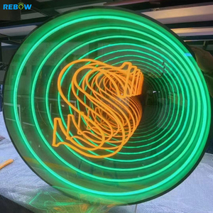 Miroir magique Rebow, décoration murale personnalisée en néon LED, miroir infini multicouche, enseigne au néon 3D personnalisée - Product Image 2