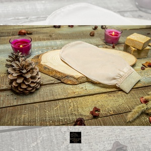 Cho đối với sinh thái chứng nhận long lanh vàng miếng bọt biển tắm vẻ đẹp cửa hàng túi găng tay ánh sáng tẩy tế bào chết chà Mitt cơ thể Hộp quà tặng - Product Image 6