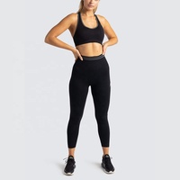 Conjunto de ropa activa personalizada para mujer, ropa de gimnasio transpirable, Sujetador deportivo de patrón sólido y mallas de talla grande, conjunto de Yoga Fitness