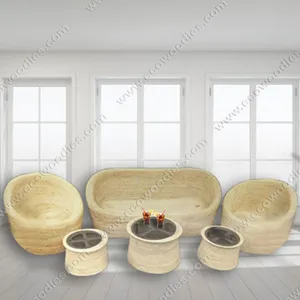 Conjunto otomano de sillas de sofá de ocio, muebles de ratán para exteriores, Ideal para restaurante, Bistro, playa, Oficina interior, venta al por mayor