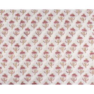 Rosewood and Sea Pink Olive Green Block Print Fabric Running Sewing Fabric Scarves Decorative Fabric - Product Image 1