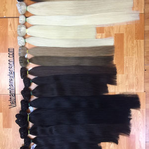 Extensiones de Cabello Natural Ondulado con Doble Trama, 100% Cabello Humano Virgen Remy, Longitud de 8 a 40 Pulgadas, Origen Vietnamita - Venta al por Mayor - Product Image 1