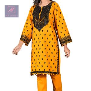 Kurti traditionnel indien de haute qualité, fabriqué à la main en coton, marque Masoori, pour femmes adultes, fabriqué au Pakistan - Product Image 1
