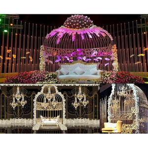 Arche en fer forgé créative pour scène de mariage, accessoires de mariage en fer incroyables pour scène, nouvelle scène de mariage en fer, décoration d'arche en métal, Canada - Product Image 1