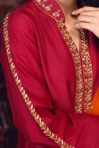 SIMPLE ZARI BORDADO KURTA con PANT Encaje y Vestido decorado con lentejuelas para fiesta/boda en 2021 - Product Image 2