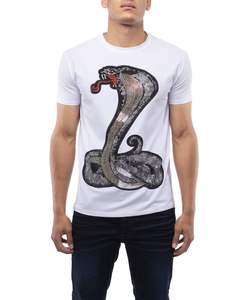 100% coton Hommes Strass T shirt Manches courtes 0 Cou T- shirts Offre Spéciale - Product Image 3