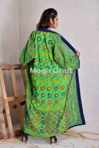 Boho Phulkari <b>Kimono</b> Jacket - Boho Fashion Georgette <b>Kimono</b> - Beach Wear Embroidery <b>Kimono</b> Robe-Wholesale Phulkari <b>Kimono</b> Jacket - Product Image 4