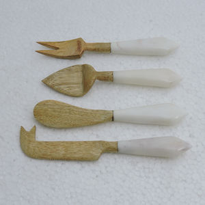 Juego de 4 piezas de acero inoxidable y mango de cuerda, herramientas para queso de acero inoxidable, juego de cuchillos, venta al por mayor, cubiertos para queso - Product Image 2