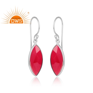 Boucles d'oreilles en argent Sterling 925 pour filles, fabricant de bijoux, pierre précieuse rose naturelle, calcédoine, nouveau modèle - Product Image 2