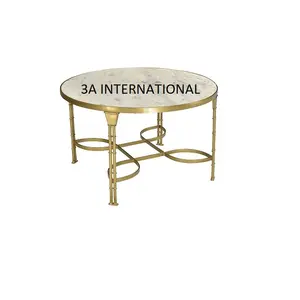 Ev dekor Modern Centerpiece lüks mobilya el yapımı masa altın kaplama sehpa ile mermer masa