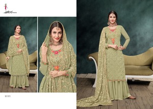 Dernières tendances vêtements de mariage lourd fausse georgette broderie séquence travail Salwar Kameez robe indienne pour femme salwar kameez - Product Image 4