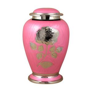 Hermosa urna de cremación de Metal rosa de estilo americano Cenizas para adultos Material de latón Suministros de entierro funerario de madera para mascotas - Product Image 1