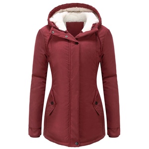 Nouveau Style dames vestes hiver couleur unie Parka manteau casual chaud pardessus longue à capuche vêtements d'extérieur femmes Parka veste - Product Image 1