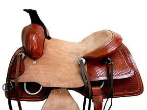 Selle anglaise en cuir véritable de qualité supérieure pour Ranch Horse Western Roping Différentes tailles 14-18 \ "Plusieurs couleurs disponibles - Product Image 2