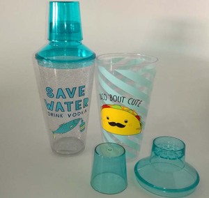 Magnum Funkin Cocktail Shakers <b>Plastic</b> Reusable Bar Accessories Set of 2 Modern Design - Product Image 2