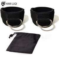 Sangles de cheville pour entraînement de force en salle de sport, fixation de câble pour machine à poulie, anneau en D pour levage de poids, nylon élastique haute résistance