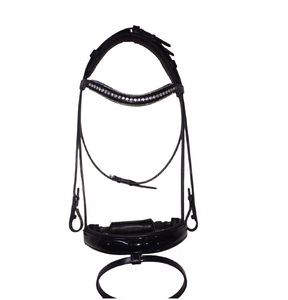 Best Quality - Traditional Horse Bridle - Plated Leather Reins - 2 Inches Wider <b>Nose</b>-band - Plain Browb-band - Product Image 1