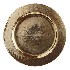 Assiette de chargeur en métal nickelé de forme ronde de conception tendance créative fabriquée à la main assiettes de qualité supérieure pour la cuisine - Product Image 6