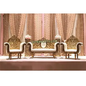 Designer Metall geschnitzte Hochzeits möbel USA Moderne indische Hochzeits möbel Set Schöne Sofa garnitur für hindu is tische Hochzeit