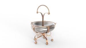 Bol de service en acier inoxydable de ml, avec Base de tige en maille en laiton, Look moderne, nouveau Style bol de service avec Base en or - Product Image 5