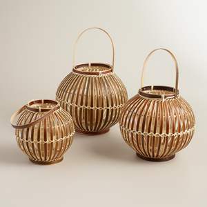 La mejor opción vintage linterna ratán bambú básico elegante mesa candelabros de Bambú - Product Image 3