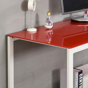 Table d'ordinateur en verre trempé pour ordinateur, meuble de bureau et de maison, avec pied en métal, 1 pièce - Product Image 3
