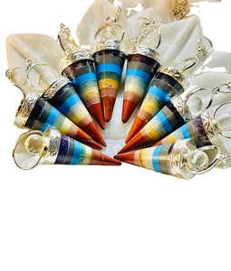 Péndulo de bala de siete Chakras al por mayor, piedras preciosas pulidas para Reiki, curación, radiestesia, meditación, Feng Shui, decoración del hogar, amor - Product Image 3