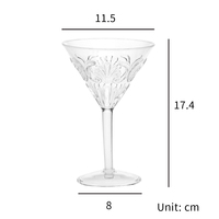 Verres à Martini en plastique incassables, 9 onces classiques, de Bar à tige, style décontracté
