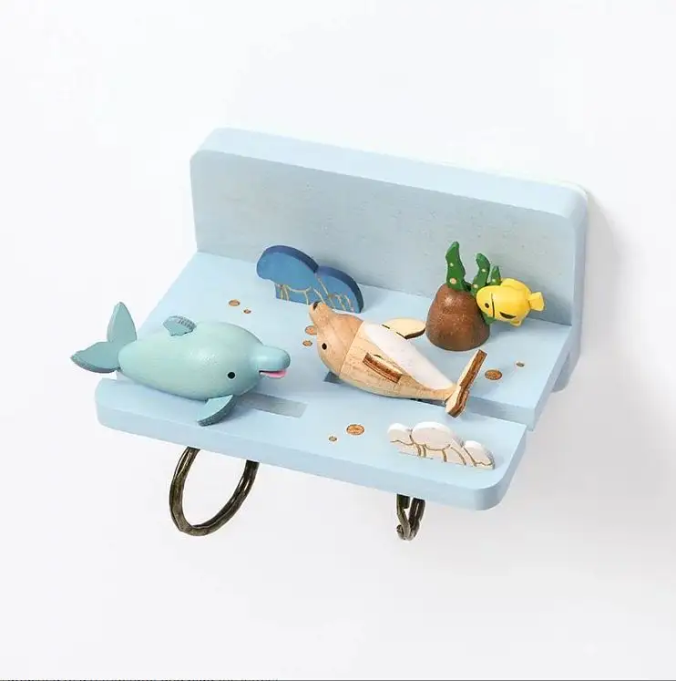 [2.4] Wooden Magnetic Resin Dolphin Key Chain and Key Holder