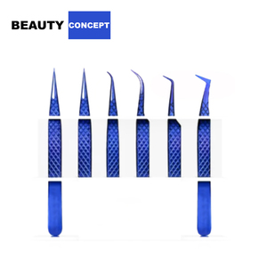 แหนบต่อขนตาสีฟ้าพลาสม่าแหนบแหนบคีบขนตาสีฟ้าเคลือบไทเทเนี่ยม - Product Image 1