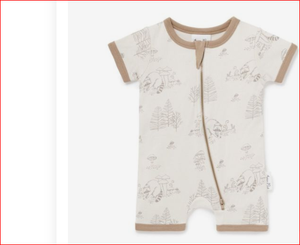 Mamelucos bonitos Ropa de bebé de algodón orgánico Mameluco con media manga pierna y mano personalizado impresión completa algodón orgánico bebé onesie - Product Image 1