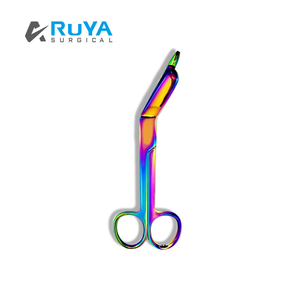 Ciseaux chirurgical à bandes tranchants, en couleur arc-en-ciel, en acier inoxydable, multicolore, boîte en Carton approuvée CE, 5.5 pouces, manuel PK - Product Image 2