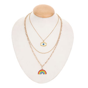 SP-LAM Latest Design Beads Multi Layered <b>Thin</b> Necklace <b>Chain</b> Stainless Steel Jewelry for Women - Product Image 2