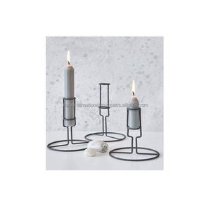 Candelabro de Metal hecho a mano para decoración del hogar, candelabro creativo de hierro forjado con base de madera - Product Image 6