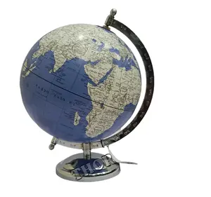 World Globe教育/地理/现代旋转世界地球仪学校装饰镀铬抛光桌面地球仪