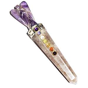 Baguettes de pierre précieuse en améthyste, thérapie de guérison et Massage avec Angle, meilleur prix, 7 chakras, offre spéciale, - Product Image 6