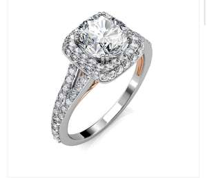 Anillo de Compromiso con Diamante Redondo Halo de 1.50 TCW en Oro de 14K |   Joyería Fina para Propuesta de Matrimonio, la Mejor Oferta en Joyería para Mujer - Product Image 1