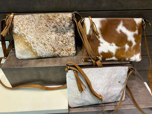 Nuevo estilo occidental Hair On Hide Fur Leather Celular Sling Bag Alta calidad Moda Real Hecho a mano Fur Leather Crossbody Bags - Product Image 4