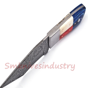 Xyj couteau à lame en acier de damas, fait à la main, belle résine, fixer le couteau à lame (smk1624) - Product Image 4