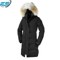 Veste d'hiver longue à manches longues pour femmes de haute qualité dernier modèle ajusté avec tenue décontracté en fourrure