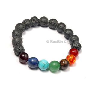 Best Value of Lava With Chakra Stone <b>Bracelets</b> : Lava With Chakra Stone <b>Bracelets</b> For Sale - Product Image 1