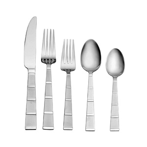 Handmade Silver Cutlery Set Wholesale Stainless Steel Spoon Fork Knife Flatware Tools for Dining <b>Table</b> - Product Image 1