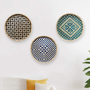 Set 3 New Woven <b>Bamboo</b> Wall Art Hanging Decor, <b>Bamboo</b> <b>PLACEMAT</b> Tray Made in Vietnam - Product Image 3