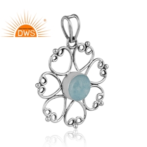 Colgante de Plata de Ley Oxidada de Moda, Más Vendido, con Doble Cristal de Amazonita, Proveedor de Joyería Tradicional - Product Image 4