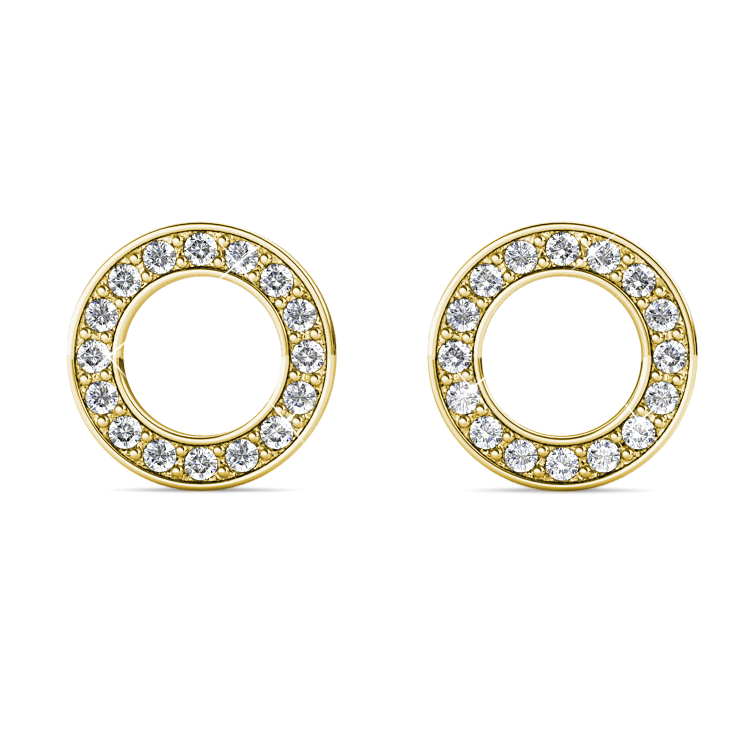 Brass with Yellow gold plated circle earrings